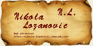 Nikola Lozanović vizit kartica